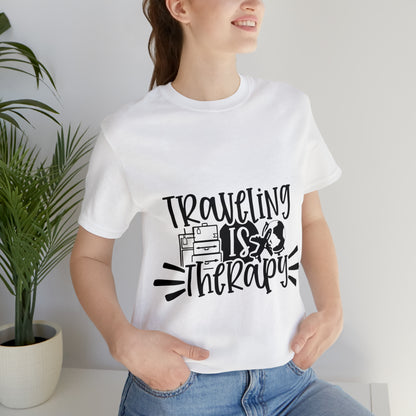 Unisex Traveling is therapy Jersey Short Sleeve Tee