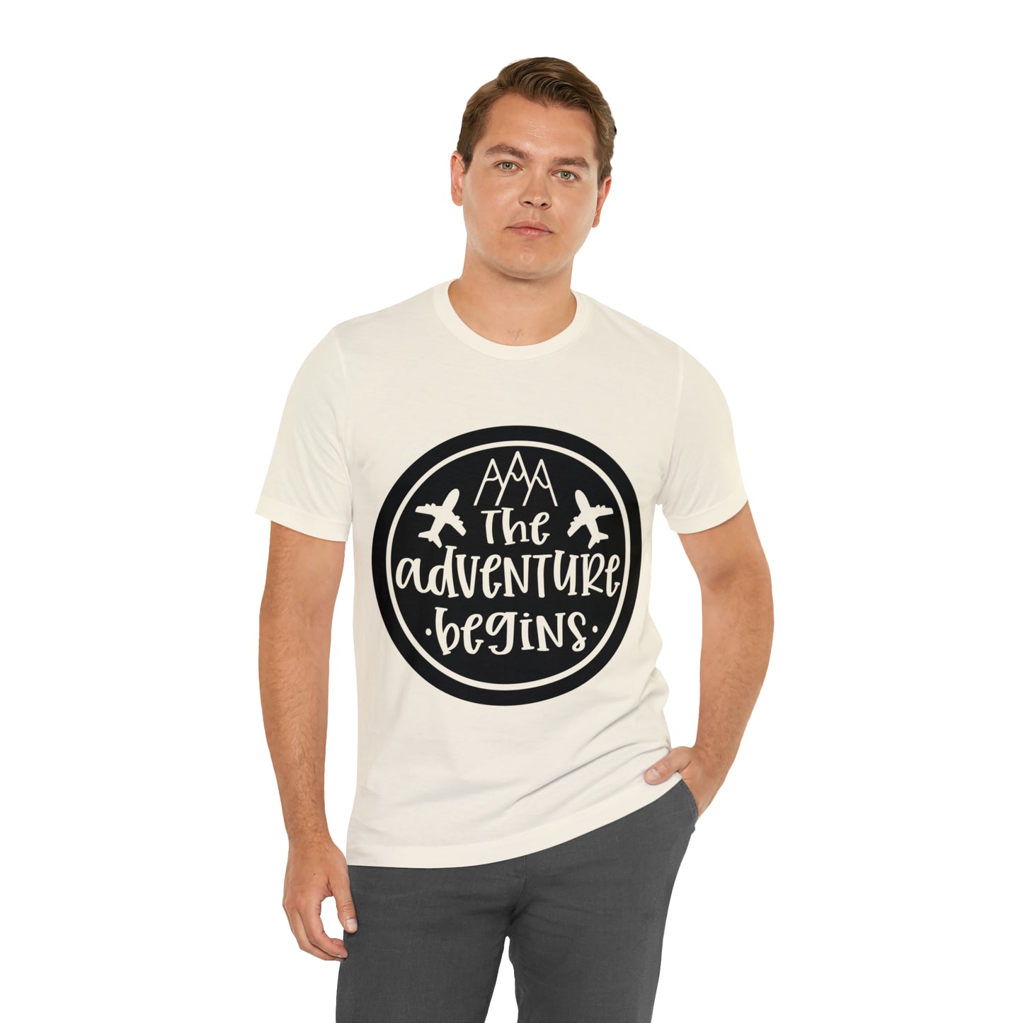 Unisex The Adventure Begins Jersey Short Sleeve Tee