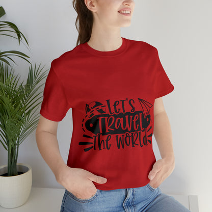 Unisex Lets Travel the World Jersey Short Sleeve Tee