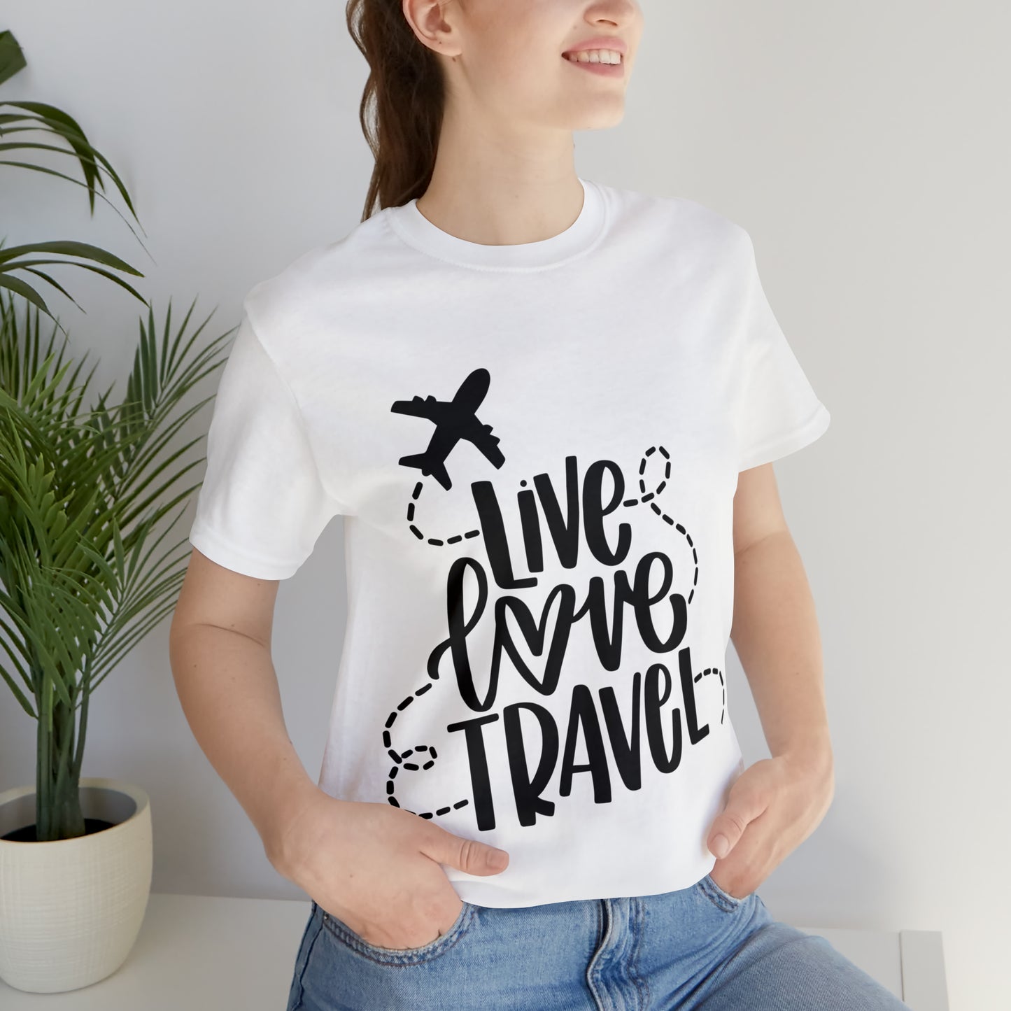 Unisex live Love Travel Jersey Short Sleeve Tee