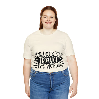 Unisex Lets Travel the World Jersey Short Sleeve Tee