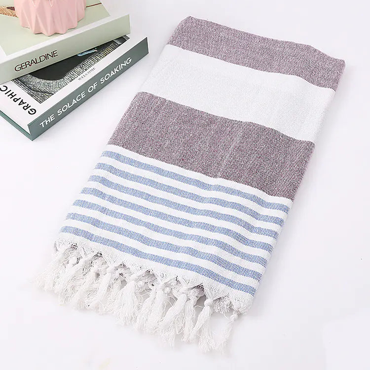 Cotton Beach Towel with Tassels