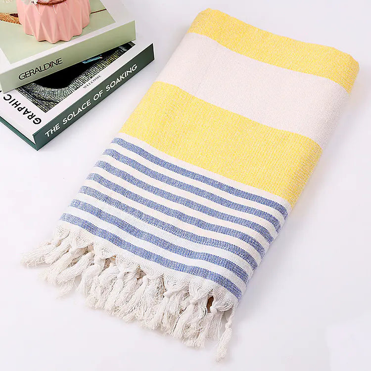 Cotton Beach Towel with Tassels