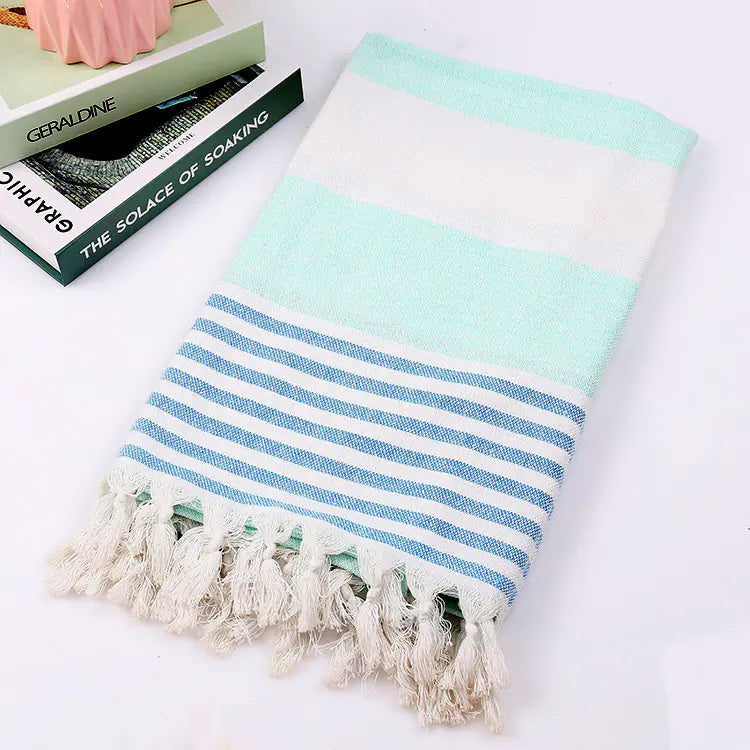 Cotton Beach Towel with Tassels