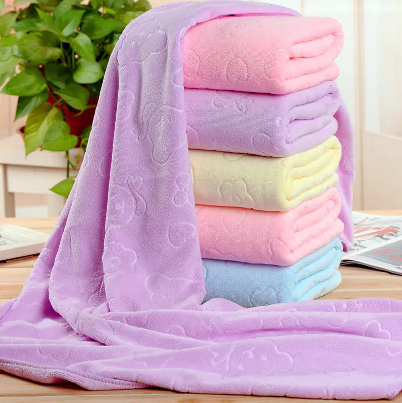 Cartoon Bear Kids Bath Towel - Microfiber Beach Towel