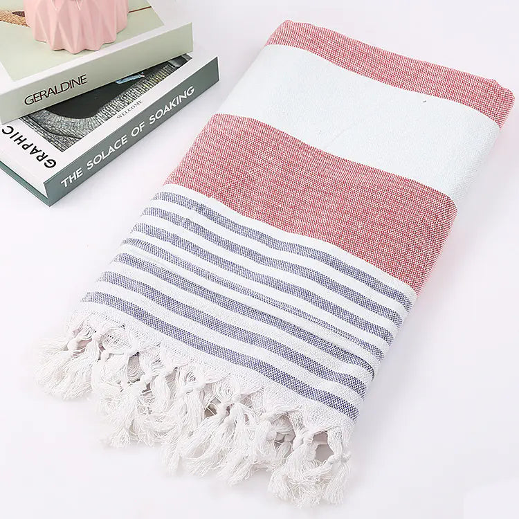 Cotton Beach Towel with Tassels