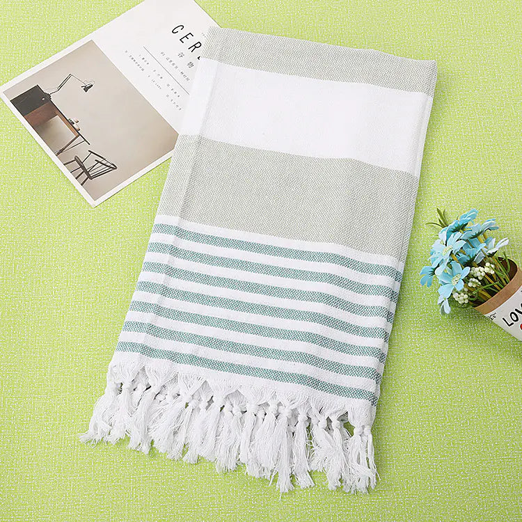 Cotton Beach Towel with Tassels