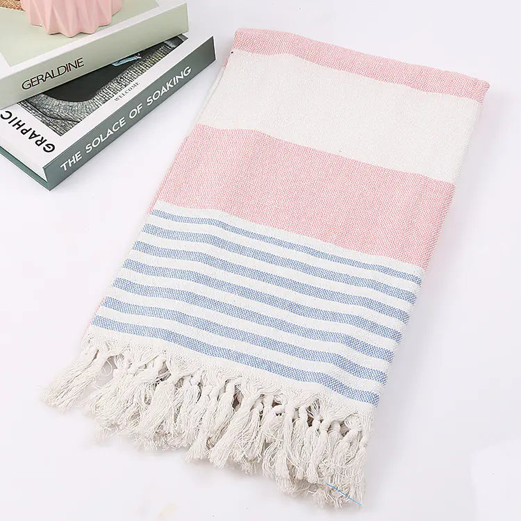 Cotton Beach Towel with Tassels