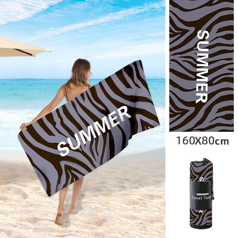 Double Sided Fleece Printed Beach Towel Microfiber Beach Towel - info-7699