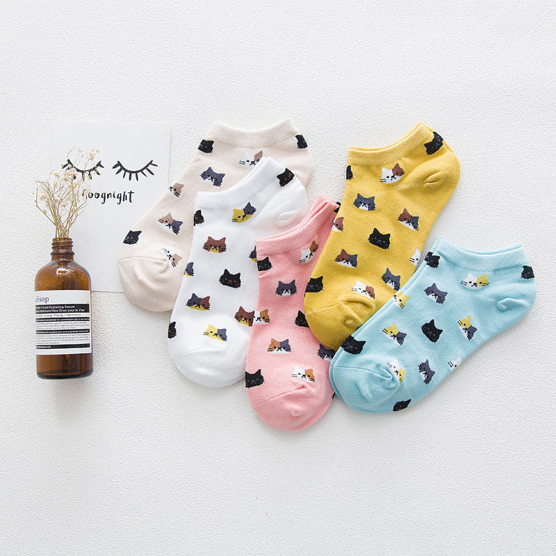 Women's Solid Color Socks Low Cut Shallow Mouth Leisure Boat Socks - info-7699