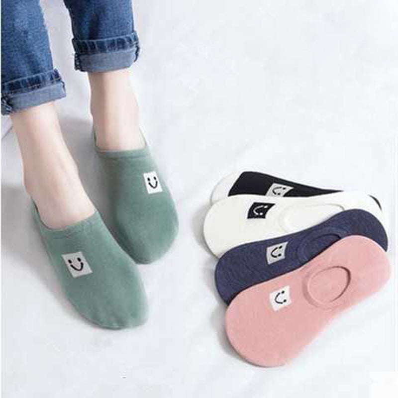 Women's Solid Color Socks Low Cut Shallow Mouth Leisure Boat Socks - info-7699