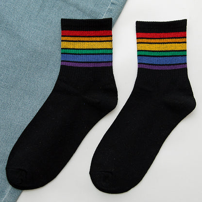 Rainbow Socks Women's Cotton Socks In Tube Socks - info-7699