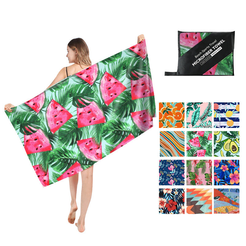 Double Sided Fleece Printed Beach Towel Microfiber Beach Towel - info-7699