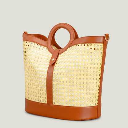 Hand Braided Bags Rattan Bucket Summer Beach Handbags