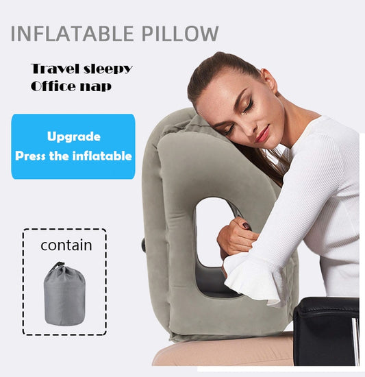 Inflatable Cushion Travel Pillow The Most Diverse & Innovative Pillow for Traveling 2017 Airplane Pillows Neck Chin Head Support - info-7699