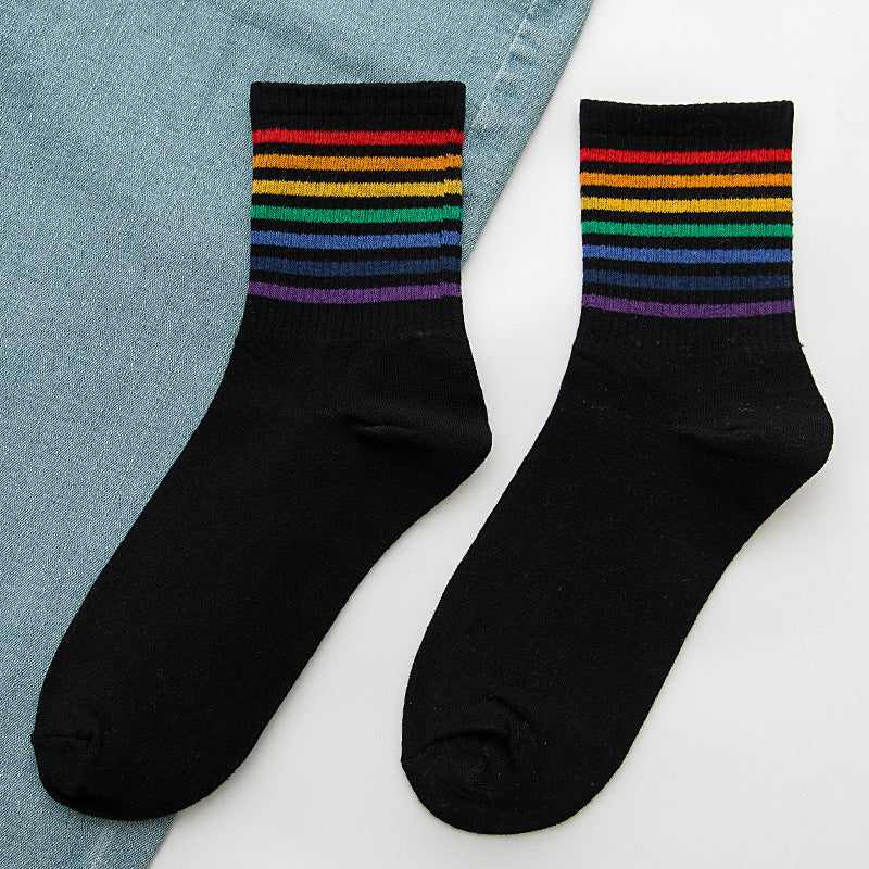 Rainbow Socks Women's Cotton Socks In Tube Socks - info-7699