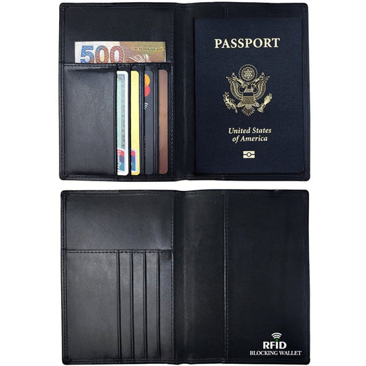 RFID Antimagnetic Passport Holder Leather ID Case - info-7699