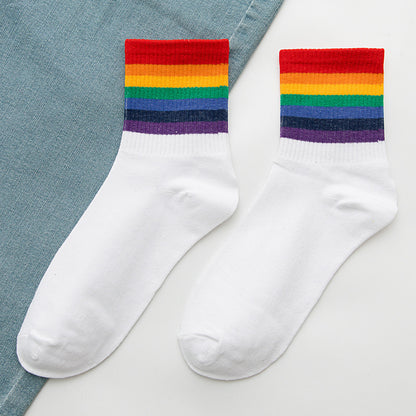 Rainbow Socks Women's Cotton Socks In Tube Socks - info-7699