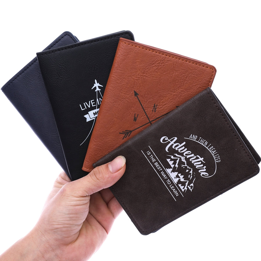 PU Leather Passport Cover Men Wallet - info-7699