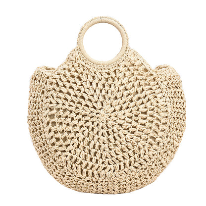 2022 Summer Women FashionBig Straw Beach Shoulder Bag Handmade Crossbody Bags Raffia Circle Rattan Bags Bohemian Woven Totes