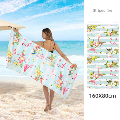 Double Sided Fleece Printed Beach Towel Microfiber Beach Towel - info-7699