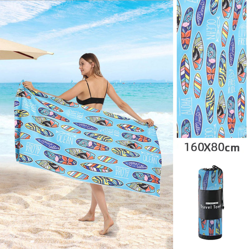 Double Sided Fleece Printed Beach Towel Microfiber Beach Towel - info-7699