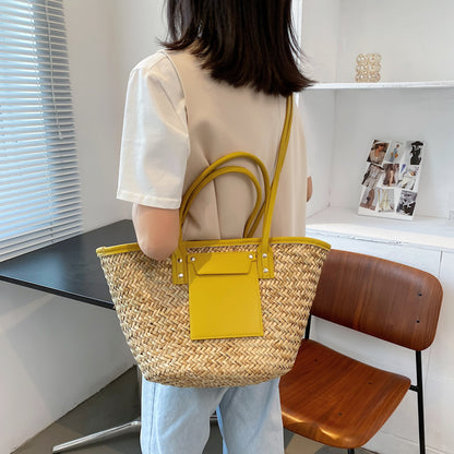 2022 Beach Basket Summer Bag Straw Bag Fashion Beach Bags Big Rattan Shoulder Bags Large Capacity Woven Bag Hand-made Handbags