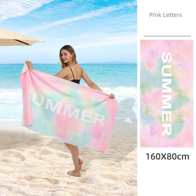 Double Sided Fleece Printed Beach Towel Microfiber Beach Towel - info-7699