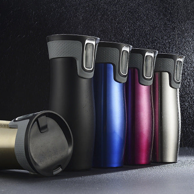 Vacuum Insulated Stainless Steel Travel Mugs Water Flask Thermal Tea Bottle - info-7699