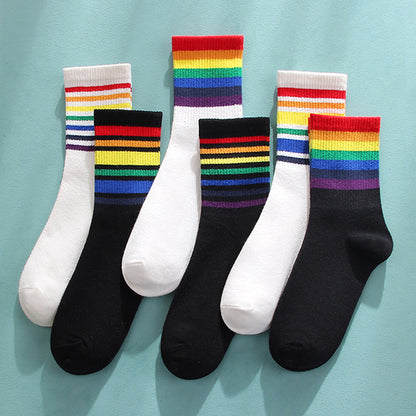 Rainbow Socks Women's Cotton Socks In Tube Socks - info-7699