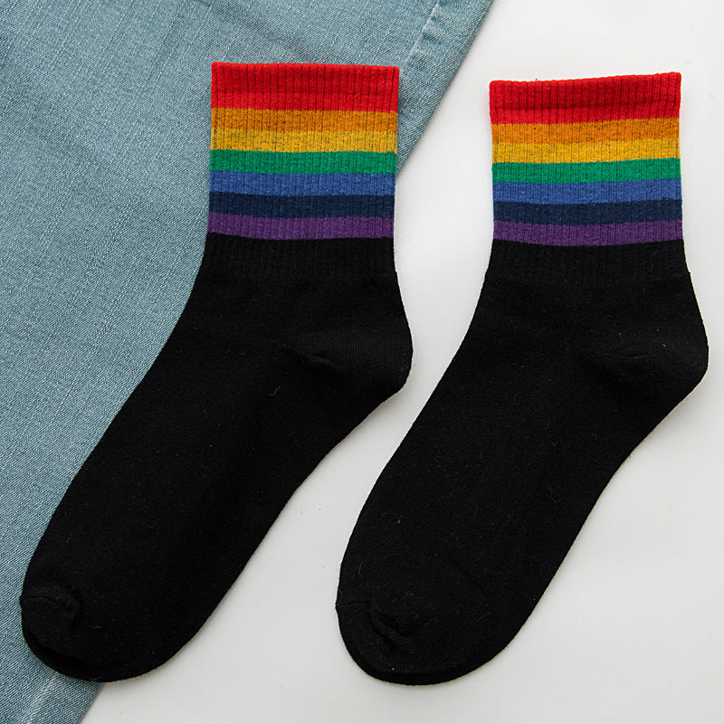 Rainbow Socks Women's Cotton Socks In Tube Socks - info-7699