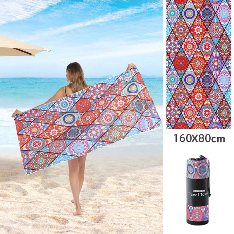 Double Sided Fleece Printed Beach Towel Microfiber Beach Towel - info-7699