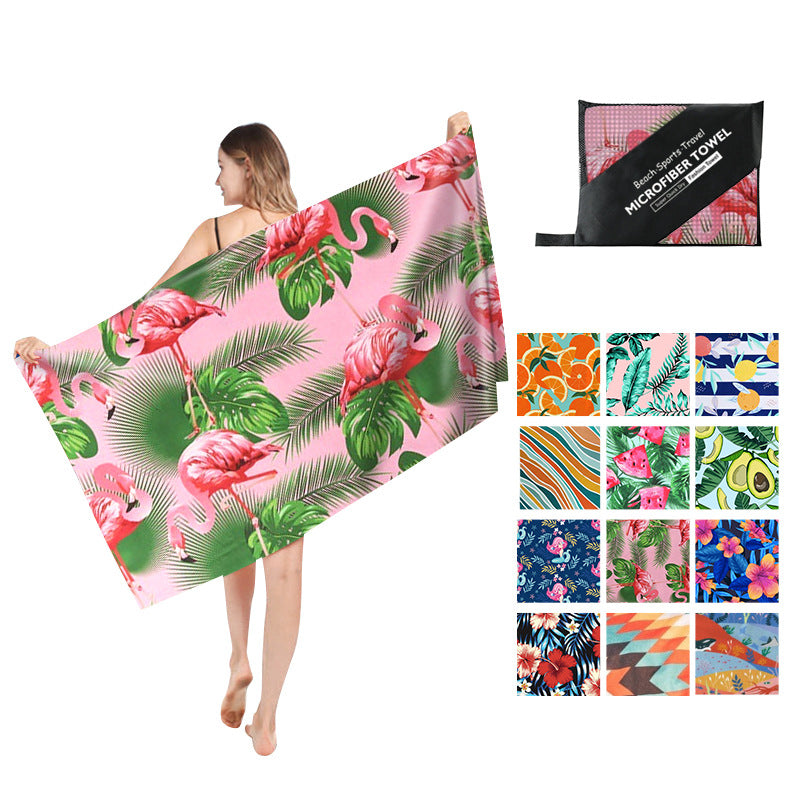 Double Sided Fleece Printed Beach Towel Microfiber Beach Towel - info-7699