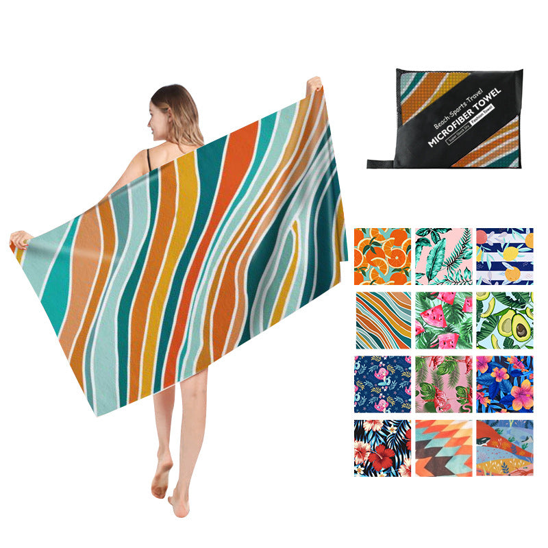 Double Sided Fleece Printed Beach Towel Microfiber Beach Towel - info-7699