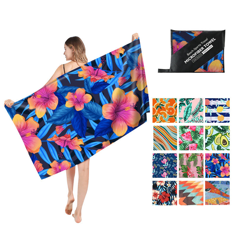 Double Sided Fleece Printed Beach Towel Microfiber Beach Towel - info-7699