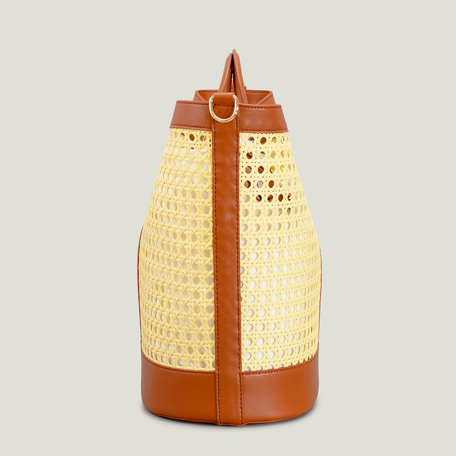 Hand Braided Bags Rattan Bucket Summer Beach Handbags